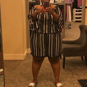 2pc off the shoulder short set